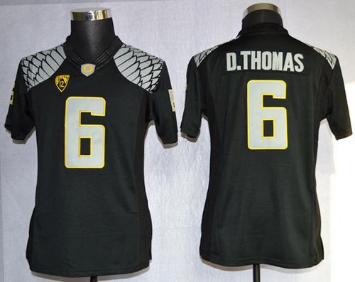 Ducks #6 De'Anthony Thomas Black Women's Limited Stitched NCAA Jersey - Click Image to Close